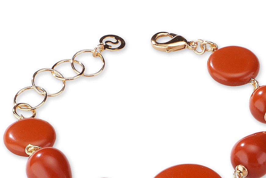 Bracelet Cerise brass in gold plated brass with red coral Sovrani