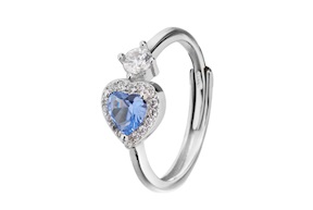 Ring silver with aquamarine zircon Sovrani