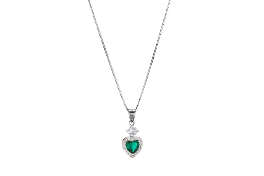Necklace silver with emerald zircon Sovrani