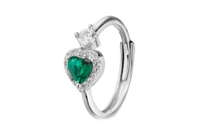 Ring silver with emerald zircon Sovrani