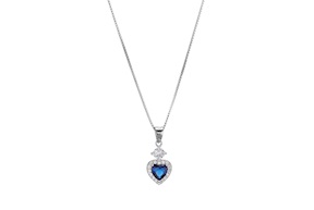 Necklace silver with sapphire zircon Sovrani