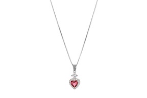 Necklace silver with ruby zircon Sovrani