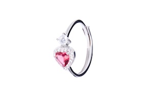 Ring silver with ruby zircon Sovrani