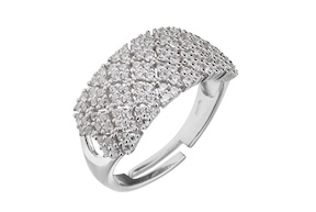 Ring silver with white zircons Sovrani