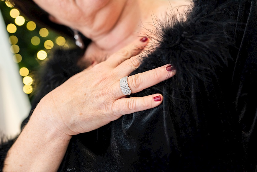 Ring silver with white zircons Sovrani
