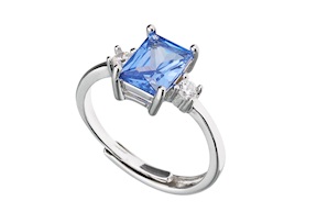 Ring silver with aquamarine zircon Sovrani