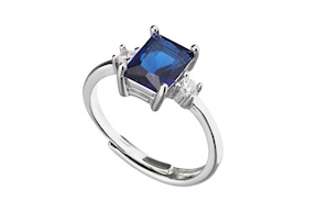 Ring silver with sapphire zircon Sovrani