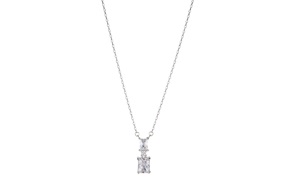Collana argento con pendente rettangolo zircone bianco Sovrani