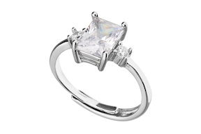 Ring silver with white zircon Sovrani