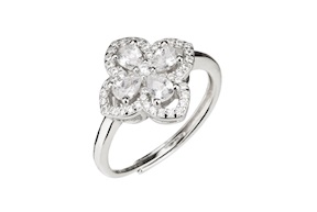 Anello argento con fiore zirconi bianchi Sovrani