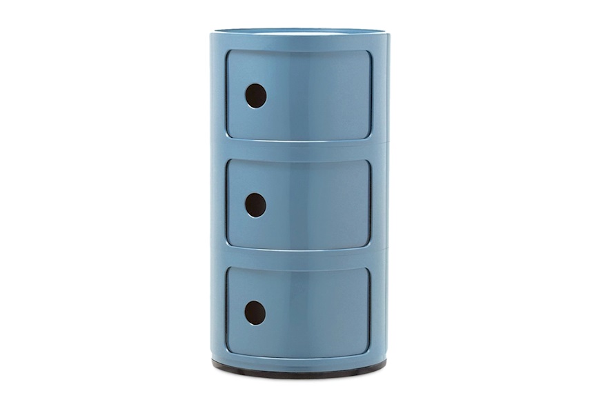 Cassettiera Componibile a tre elementi colore azzurro Kartell