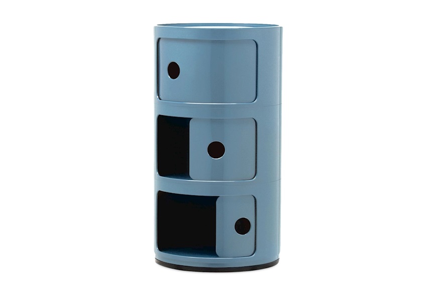 Cassettiera Componibile a tre elementi colore azzurro Kartell