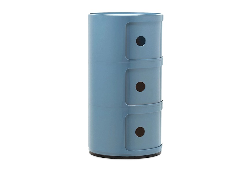 Cassettiera Componibile a tre elementi colore azzurro Kartell