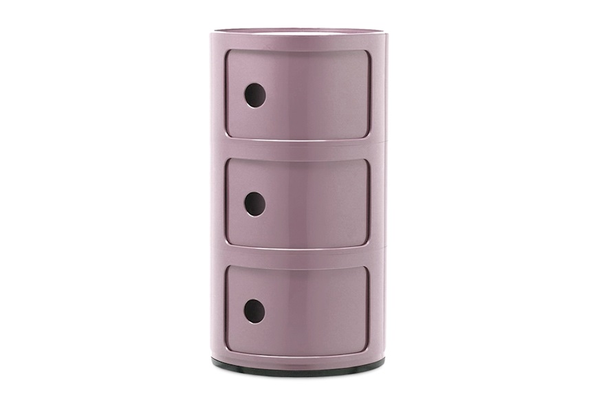 Cassettiera Componibile a tre elementi colore malva Kartell