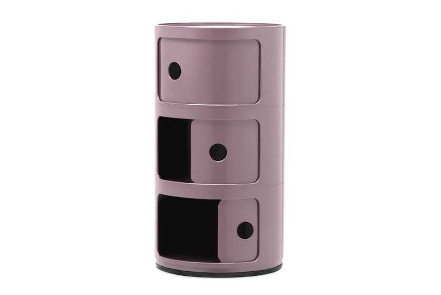 Cassettiera Componibile a tre elementi colore malva Kartell