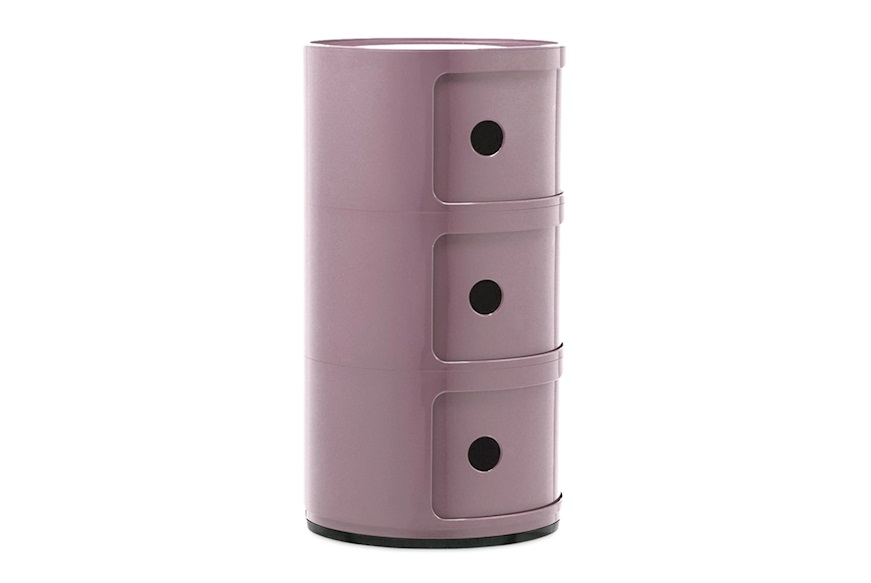 Cassettiera Componibile a tre elementi colore malva Kartell