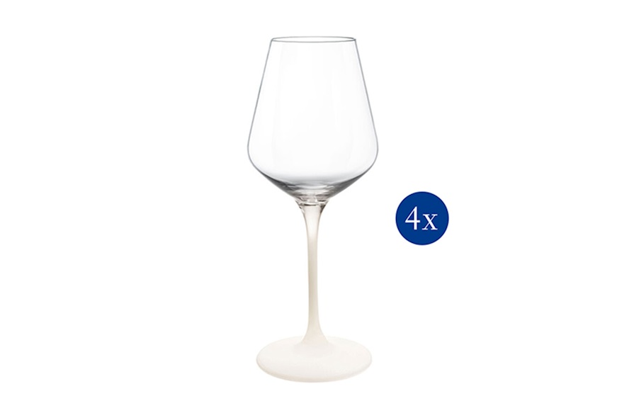 Set bicchieri Manufacture Rock Bianco cristallo 4 pezzi per vino bianco Villeroy & Boch