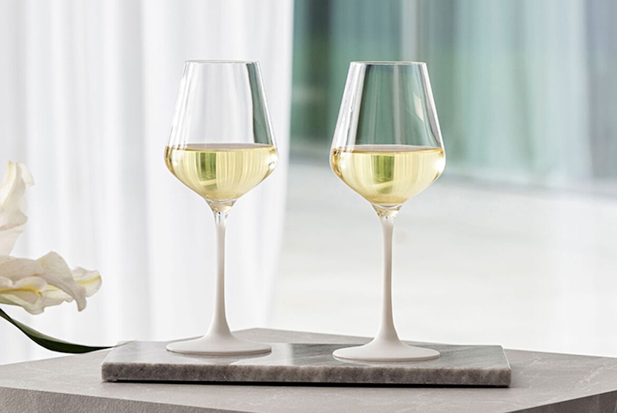 Set bicchieri Manufacture Rock Bianco cristallo 4 pezzi per vino bianco Villeroy & Boch