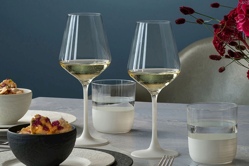 Set bicchieri Manufacture Rock Bianco cristallo 4 pezzi per vino bianco Villeroy & Boch