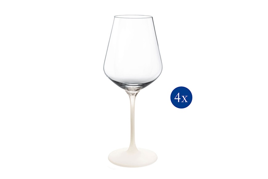 Set bicchieri Manufacture Rock Bianco cristallo 4 pezzi per vino rosso Villeroy & Boch