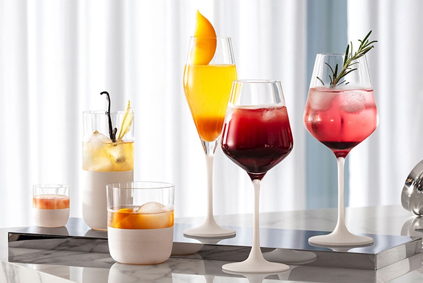 Set bicchieri Manufacture Rock Bianco cristallo 4 pezzi per vino rosso Villeroy & Boch