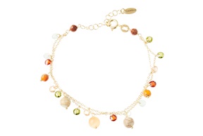 Bracelet silver with orange and brown agate Selezione Zanolli