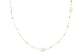 Necklace silver with oval pearls Selezione Zanolli
