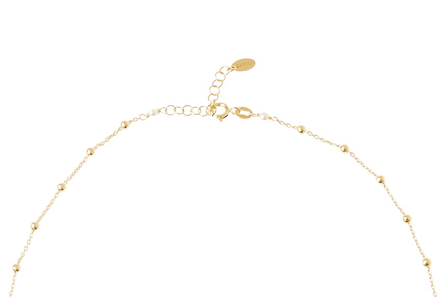 Collana argento dorato con perle ovali Selezione Zanolli