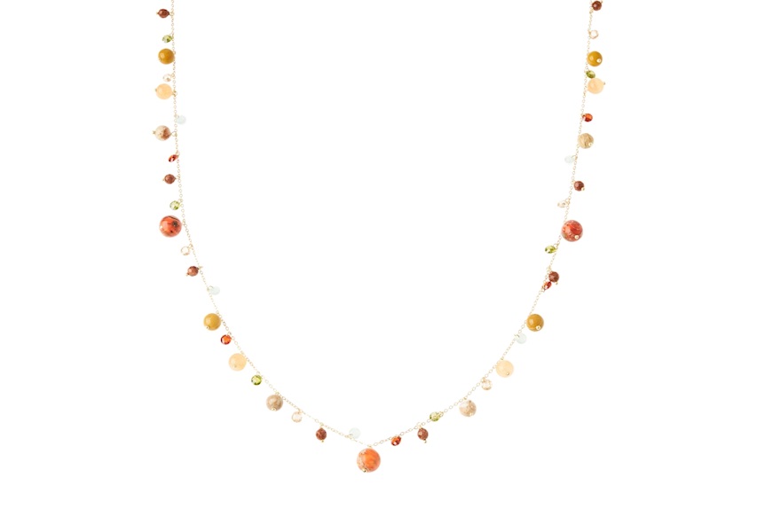 Necklace silver with orange and brown agate Selezione Zanolli