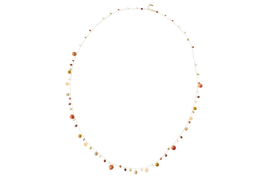 Necklace silver with orange and brown agate Selezione Zanolli
