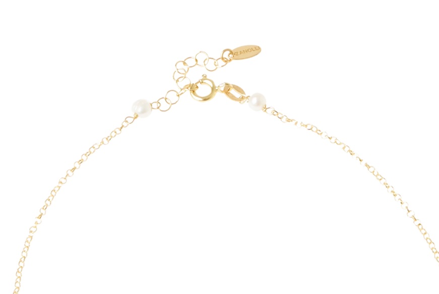 Collana argento con ciuffo di perle e agata blu azzurra Selezione Zanolli