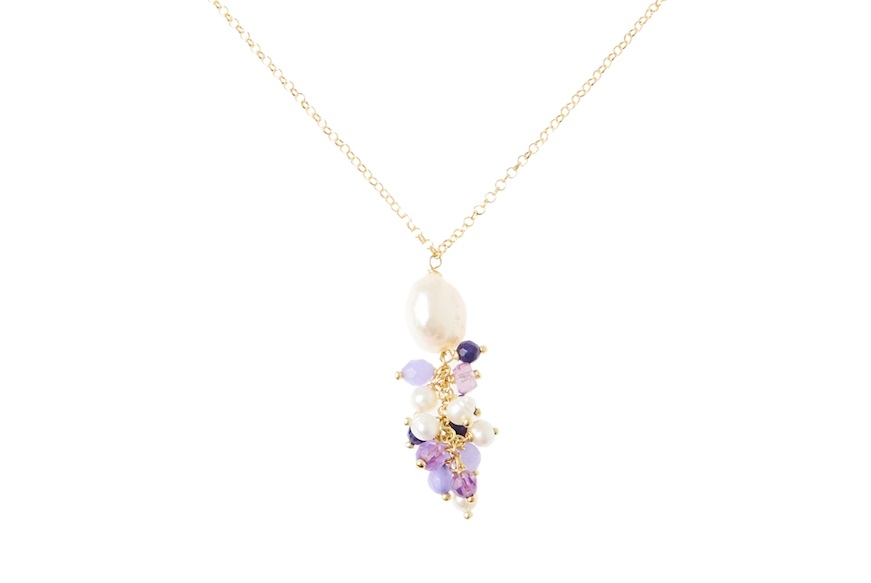 Necklace silver with pearls and amethyst Selezione Zanolli