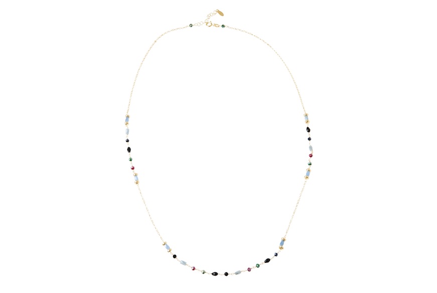 Necklace silver with hematite and multicolored stones Selezione Zanolli
