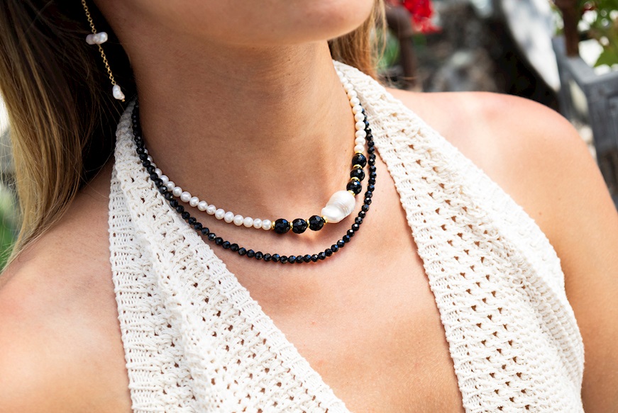 Collana argento con agata nera Selezione Zanolli