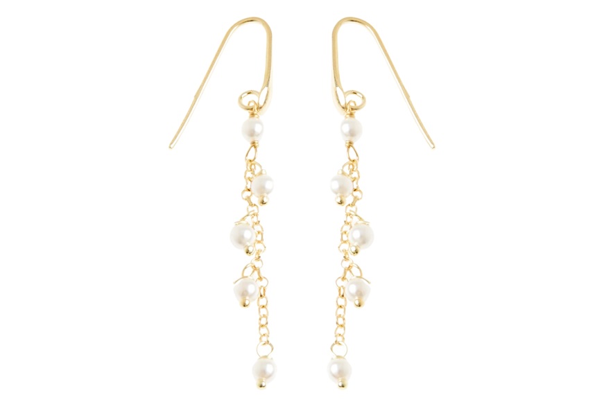 Earrings silver gilt with white pearls Selezione Zanolli