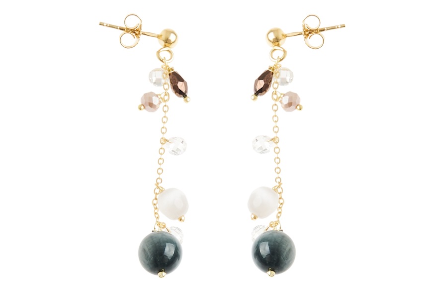 Earrings silver with smoky quartz Selezione Zanolli