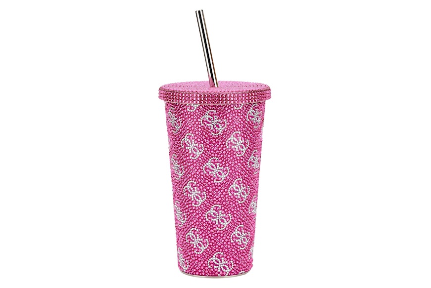Tumbler Peony 4G acciaio rosa e argento Guess
