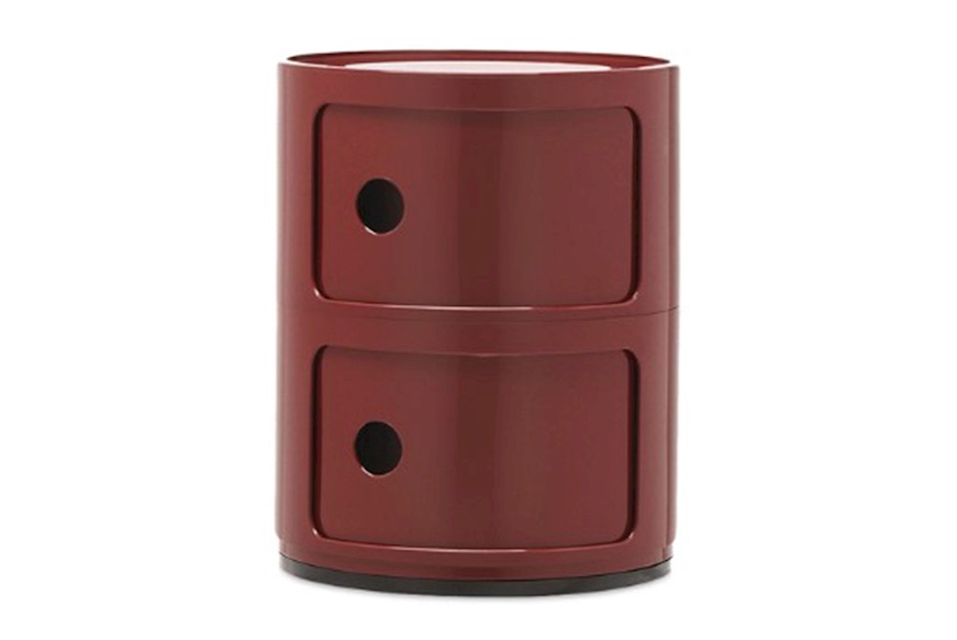 Cassettiera Componibile a due elementi colore bordeaux Kartell