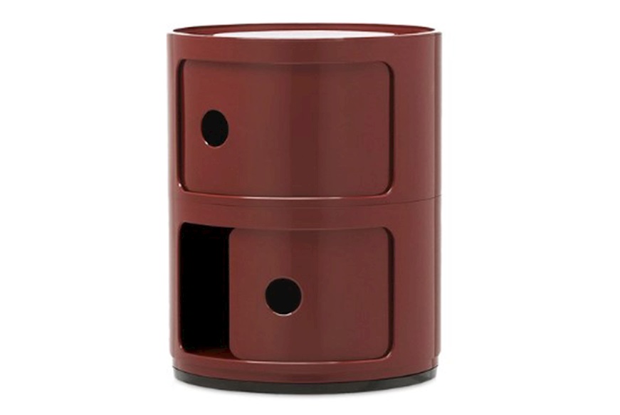 Cassettiera Componibile a due elementi colore bordeaux Kartell