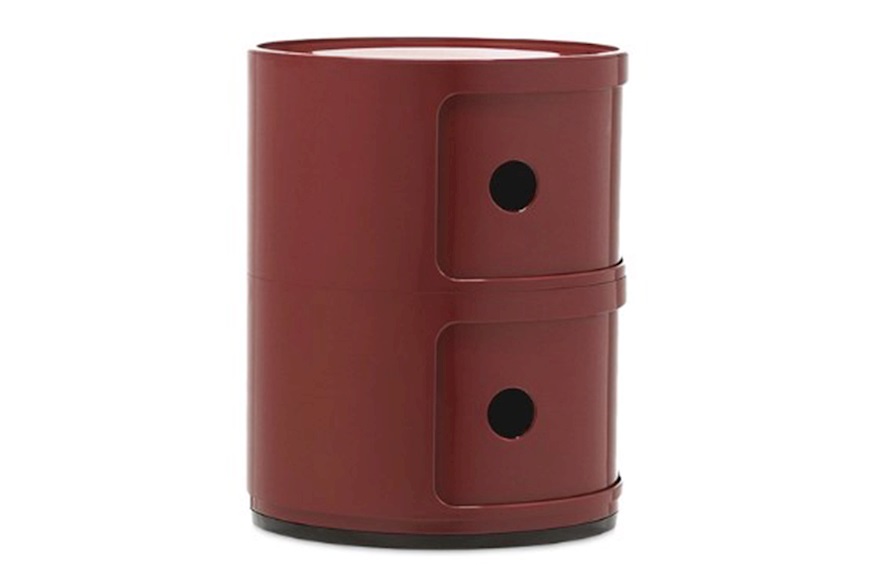 Cassettiera Componibile a due elementi colore bordeaux Kartell