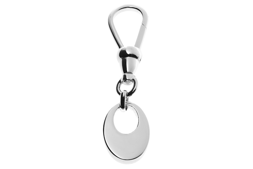 Keyring silver with lobster clasp and oval plate with hole Selezione Zanolli