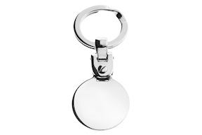 Portachiavi argento con piastrina tonda Selezione Zanolli