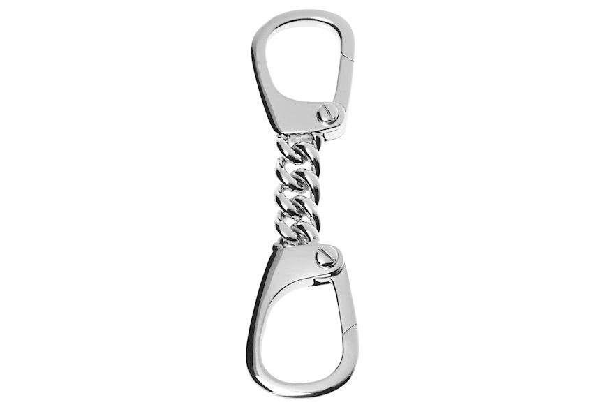 Keyring silver with curb link with double lobster clasp Selezione Zanolli