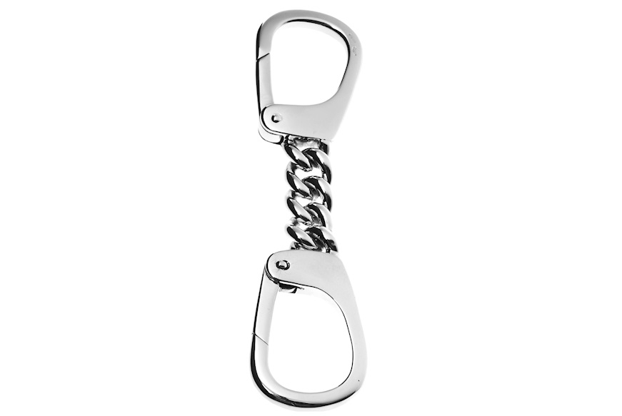 Keyring silver with curb link with double lobster clasp Selezione Zanolli
