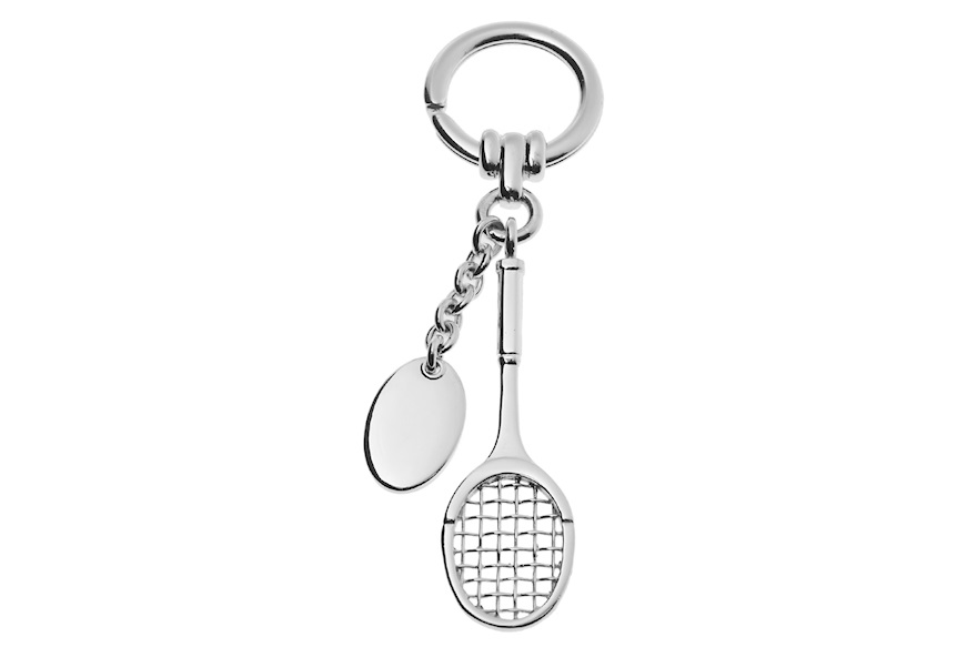 Portachiavi Tennis argento e piastrina Selezione Zanolli