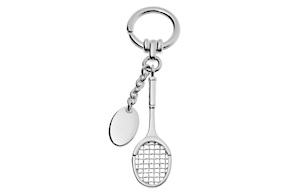 Portachiavi Tennis argento e piastrina Selezione Zanolli