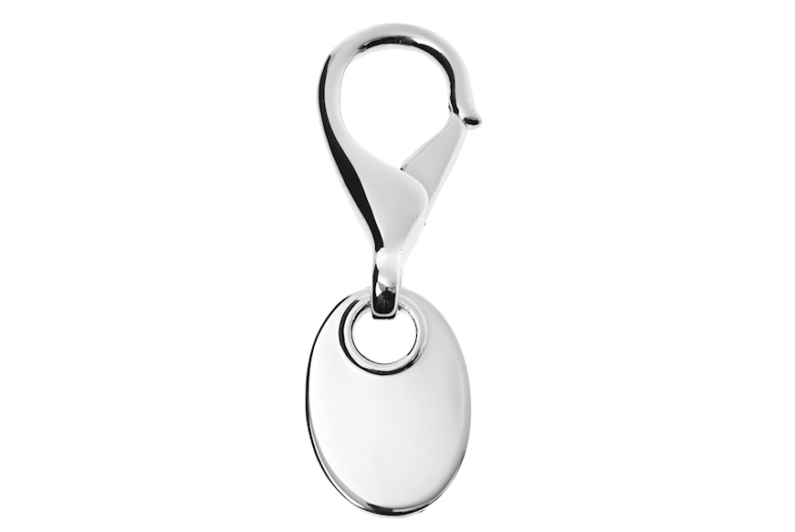 Portachiavi argento con piastrina ovale Selezione Zanolli