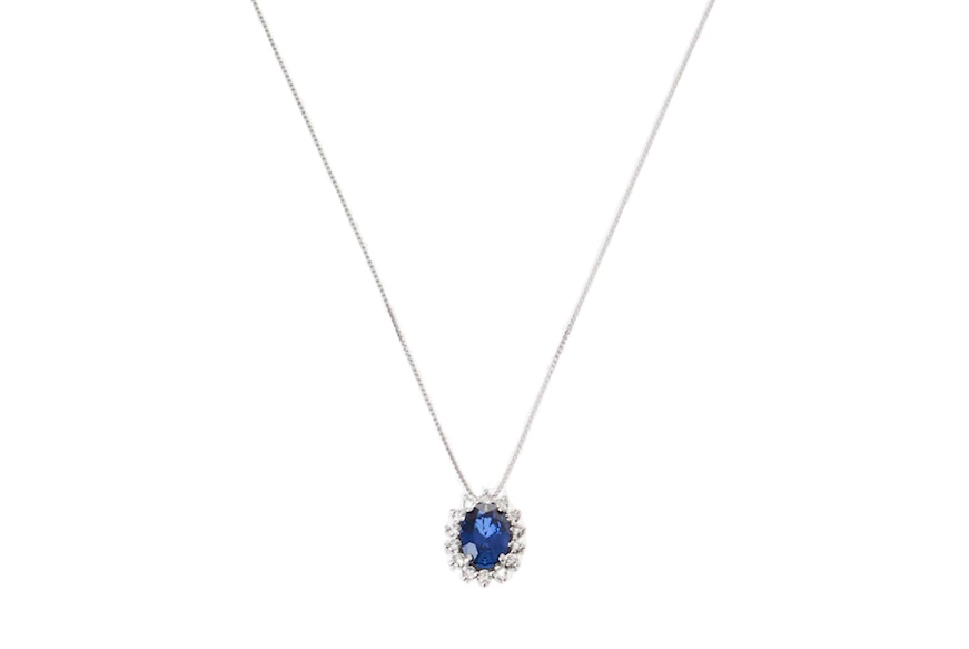 Collana oro 750‰ con zaffiro e diamanti Selezione Zanolli