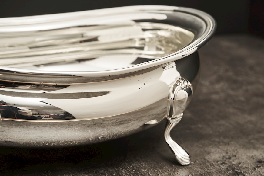Oval bowl silver 603 grammi Zanolli Vintage