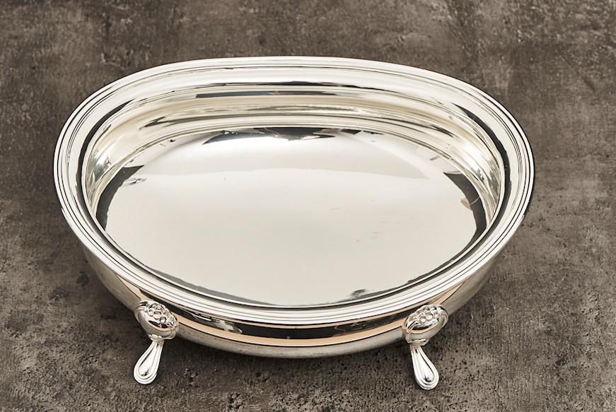 Oval bowl silver 603 grammi Zanolli Vintage